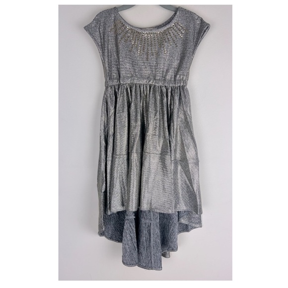 Joyfolie Cowgirl Metallic Sequins Hi Lo Divinia Dress Iron Gold | Girls 3 - Picture 1 of 11